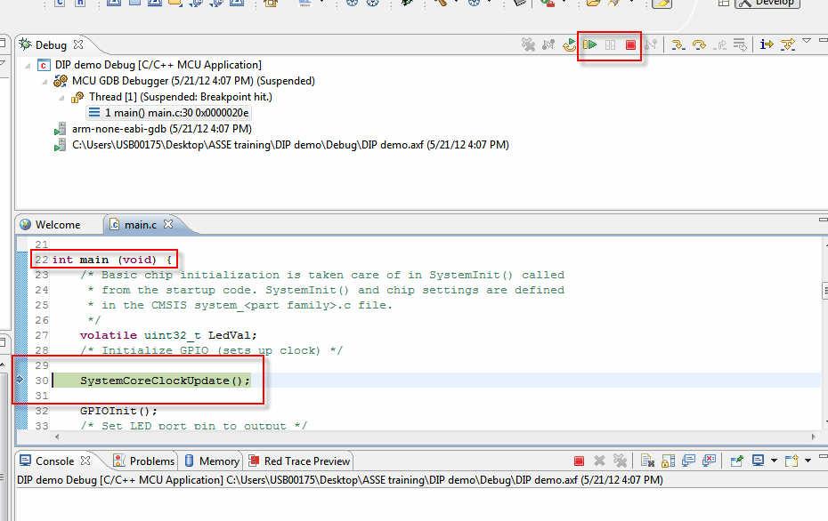 LPCXpresso IDE Debug Start the debugger Choose install the software automatically (LPC-Link