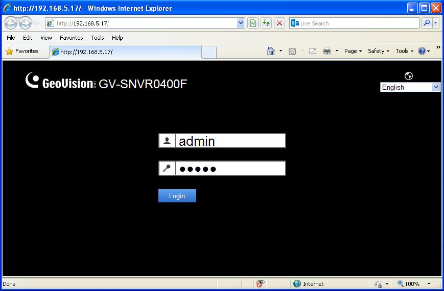 Chapter 5 Remote Access to the GV-SNVR Users can access the GV-SNVR through the Web browser or mobile devices installed with GV-Eye. 5.1 Accessing the Surveillance Images through Web Browser To access the live view through Web interface, follow the steps below.
