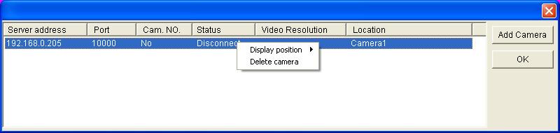 When it is detected, its available camera options will be displayed in the Camera List section. 6.