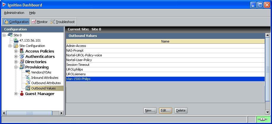 IDE Step 6 We will now repeat step 3 to 5 to add the RADIUS attribute for the Siemens VLAN.