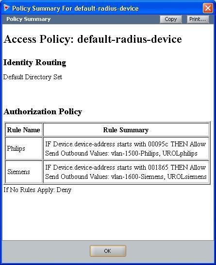 IDE Step 13 Once complete, we can go to Site Configuration -> Access Policy -> MAC Auth - > default-radius-device and
