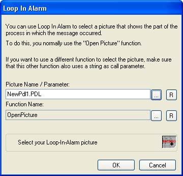 4.5 Working with Single Messages Alternative Procedure 1. Double-click the "Loop in Alarm" field in the selected single message in the table window. The "Loop in Alarm" dialog opens. 2.