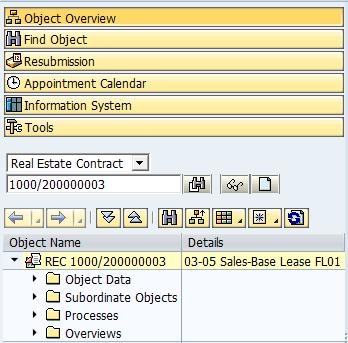 field, enter RE80 or go to the SAP menu -> Accounting -> Flexible Real Estate Management -> Master Data -> RE Navigator Select Real Estate Contract in the drop down