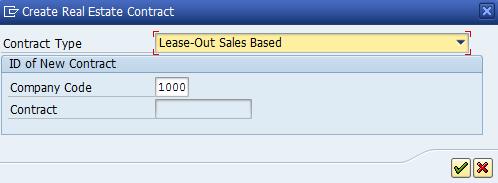 Master Data -> RE Navigator Select Real Estate Contract in the drop down portion of the Navigation area on the left hand side of the screen Click the Create