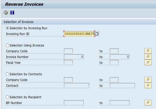 Go to the Overview tab, select Invoices and take note of the Invoicing Run ID Step 2 Return to the home screen and enter RERAIVRV Confirm Selection by Invoicing Run is selected