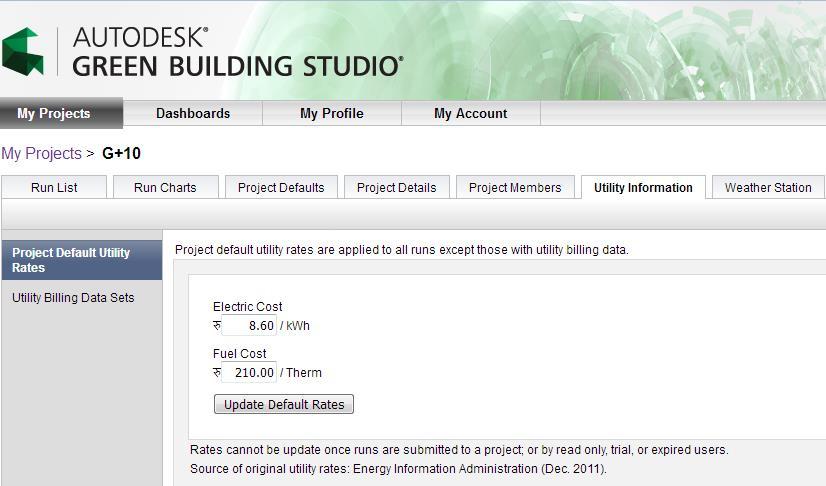 3: Updating the Utility Rates in Green Building Studio