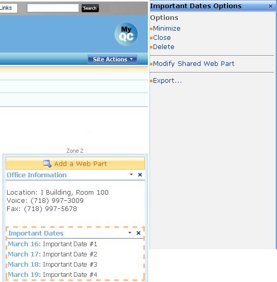To Move a Web Part In Internet Explorer, simply click and drag a Web Part title to any position you wish,