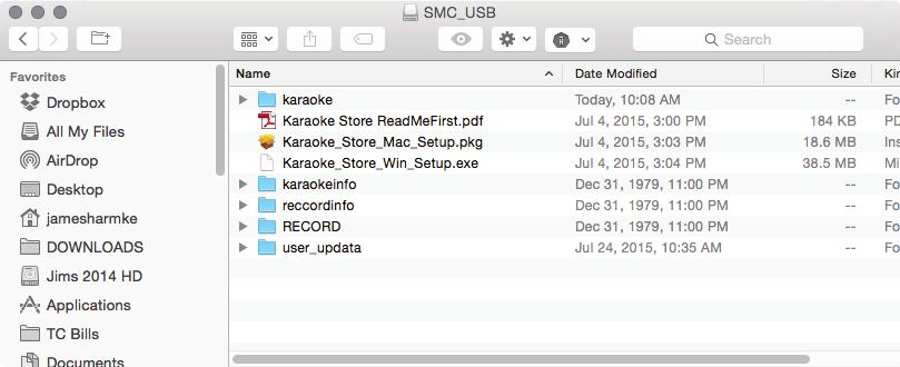 Double click the file named, Karaoke_Store_Mac_Setup.pkg. Follow the online instructions to install the software on your computer.