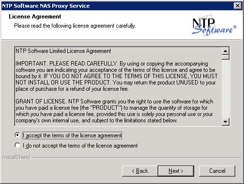 4. In the License Agreement dialog box, read the end-user license agreement.