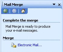 When you move to Mail Merge E-mail Task Pane 6 it will look like the image on the right.