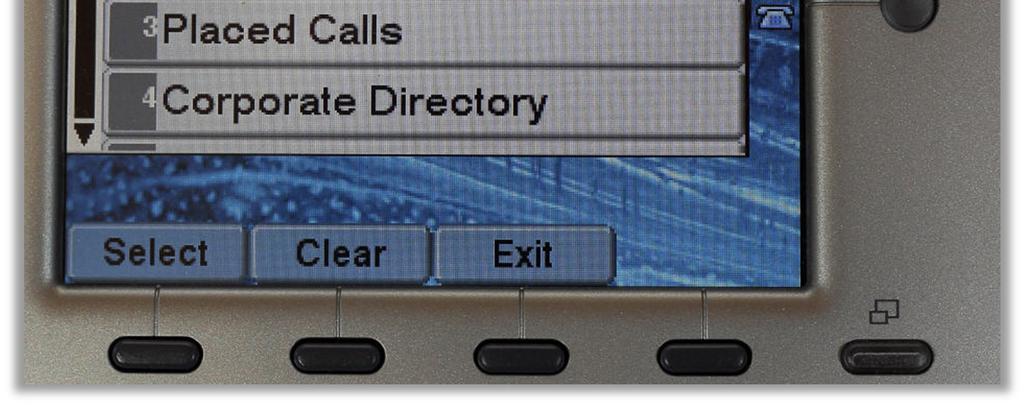 The list of directories displays (Figure 33). 2. Use the Navigation wheel to highlight the desired directory. 3. Press the Select button or press the number on the numeric keypad corresponding to your choice, such as 2 for Received Calls.