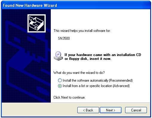) 4. The Found New Hardware Wizard will start. Select the option No, not this time and click on Next. 5.