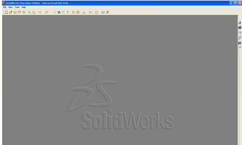 SolidWorks Let s Begin By default, no file is opened automatically when you start the program.