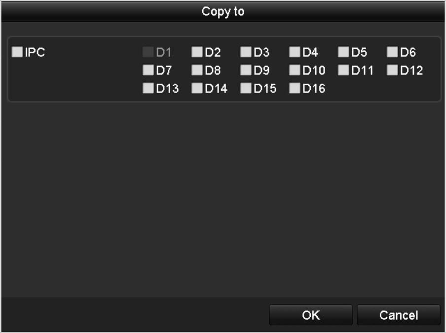 Figure 11. 20 Copy Settings to Other Camera(s) 6. Select the camera (s) to be configured with the same quota settings. You can also click the checkbox of IP Camera to select all cameras. 7.