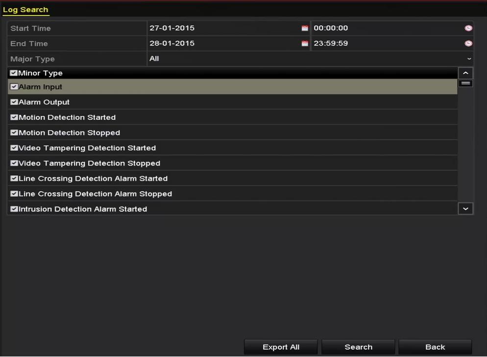 Figure 6. 17 System Log Search Interface 3.