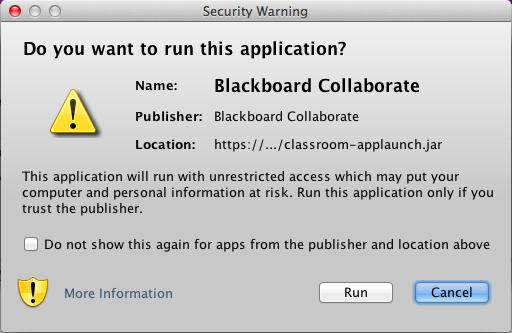 5. A Security Warning dialog ask you if you want to run this application. Click Run.