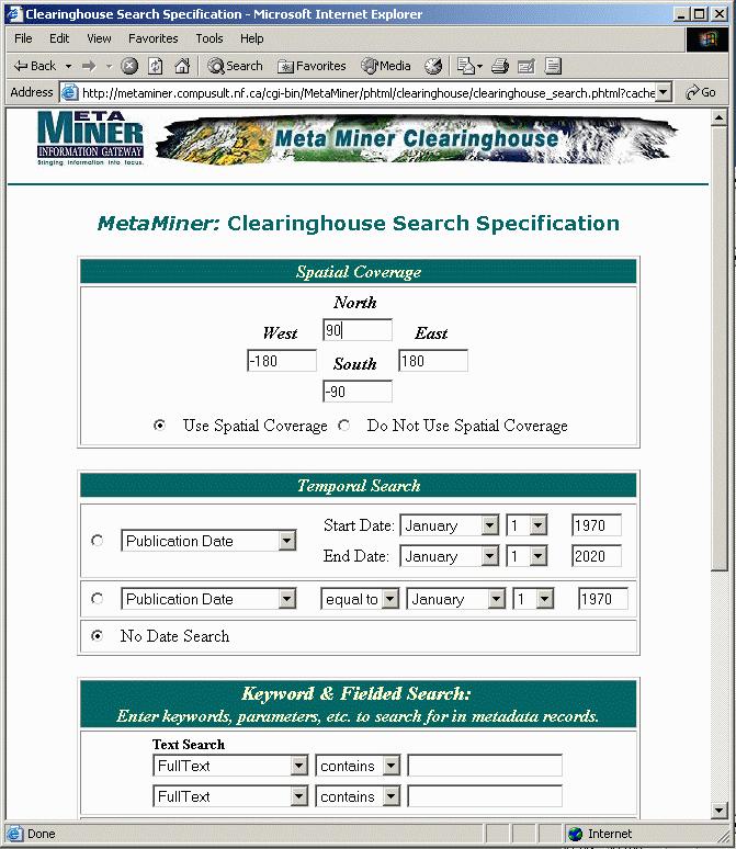 Tutorial FIGURE 45 Clearinghouse Search Specification Page 9.