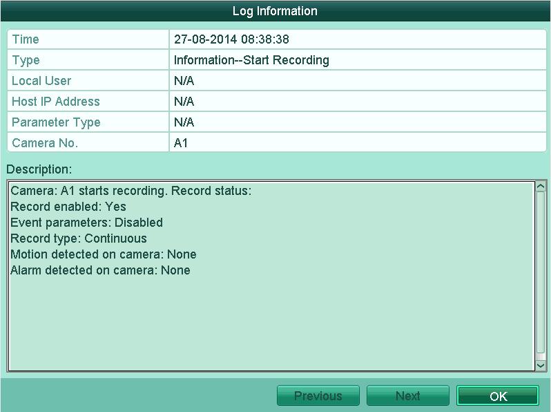 You can click the button of each log or double-click it to view its detailed information, as shown in Figure 12. 4.