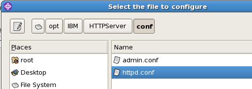 7. In the options for the web server configuration file use the Browse button to select the
