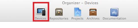 In the Organizer window, click Devices on