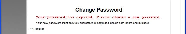 password has