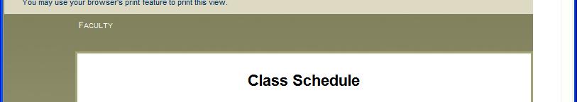 Your Class Schedule