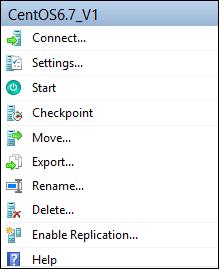 In the Actions pane, under CentOS6.7_V1, click Export.