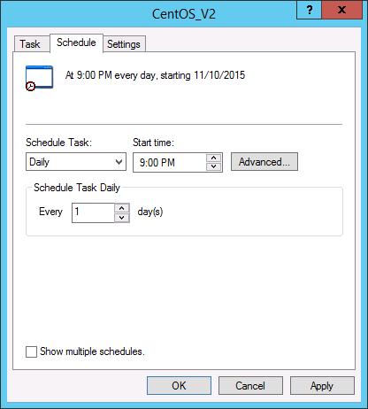 17. In the Job Schedule configuration window, click the Schedule tab, schedule