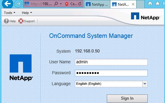 To access the OnCommand System Manager, you open a browser, connect to the cluster management LIF, and authenticate with the cluster admin user name and password.