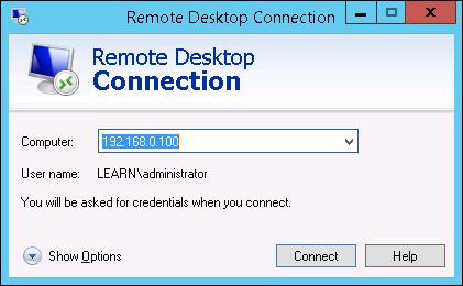 5. Return to the Windows Desktop and launch the Remote Desktop Connection application from the icon on the taskbar. 6.