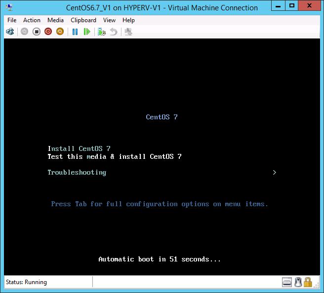 5. A brief system check occurs before the CentOS 7 installer starts.