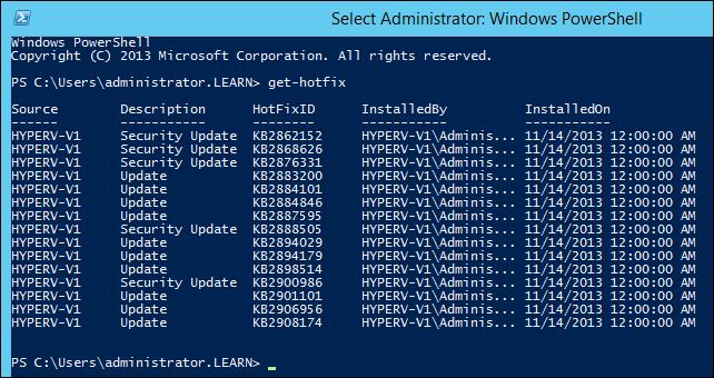 TASK 1: VERIFY WINDOWS HOTFIX AND.NET FRAMEWORK INSTALLATION In this task, you use Windows PowerShell and File Explorer to verify the installation of Windows hotfixes and the.net Framework.