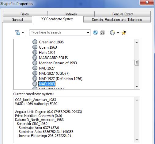 If you right click on a feature class and then select Properties And select XY Coordinate System which shows you the