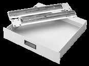 Shelves, Keyboard Trays and Gland Plates Drawers DRAWERS DRAWERS 16 gauge steel drawer extends 17.00 in. (432 mm) on ball bearing slides.
