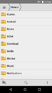 Scroll and search through the File Manager for stored phone files.
