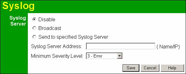 Other Settings & Features Log Settings (Syslog) If you have a Syslog Server on your LAN, this screen allows you to configure the Access Point to send log data to your Syslog Server.