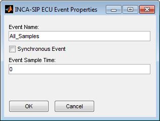 Working with INCA-SIP V7.2 ETAS In this window the following properties can be defined: Regenerate SIP Description, ASAP and Hex Files If checked, the description file (*.sipd), the ASAP2 file (*.