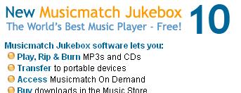 Downloading Musicmatch software You can play your audio files using the Musicmatch software package.