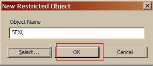 To add other objects to restriction repeat the above process.