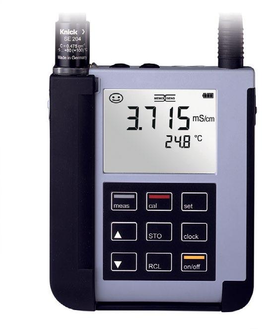 8 Overview of the Portavo 904(X) COND Quiver The Portavo 904(X) COND is a portable conductivity meter. A plain-text line on the high-contrast LCD screen makes operation virtually self-explanatory.