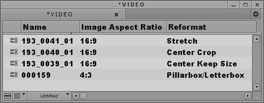 As an alternative, you can identify the aspect ratio of a clip and then specify how you want this clip to be reformatted if the aspect ratio of the clip doesn t match the aspect ratio of the project.