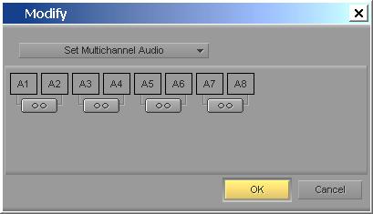 Switching multichannel track designations You can freely change the audio designations of the voices in a clip to any of the other multichannel options at will; for example, from Stereo to Mono.