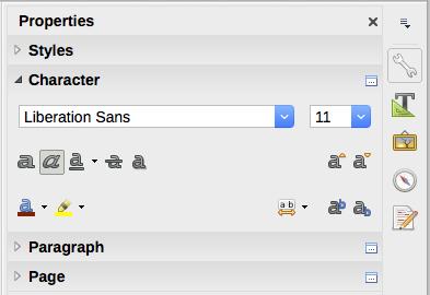 Similarly, you can apply bold, italics, underline, strikethrough, or shadow effects to selected characters from the Formatting toolbar, the Character panel in the Sidebar, or the  The Underline