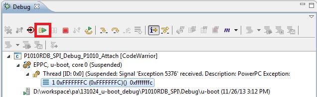 Set hardware break point at address 0x1107f008 in Debugger Shell using bp hw 0x1107f008 command. 2.