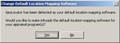 This essentially makes your appraisal software application believe that it is running GeoLocator, when indeed it is launching inroads.
