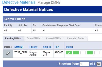After selecting the criteria and pressing Continue, you will see DMNs on separate tabs depending on the criteria entered. DMNs that match the criteria selected are shown in the resulting list.