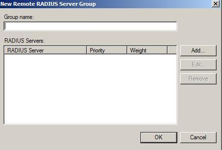From the NPS web console, expand RADIUS Clients and Servers, right-click Remote RADIUS Server Groups, and then click New. (The screen image above is from Microsoft software.