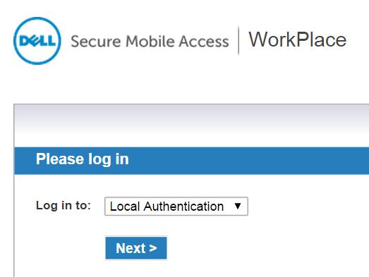 In a web browser, open the SonicWALL Secure Mobile Access Workspace: https://<sonicwall SRA
