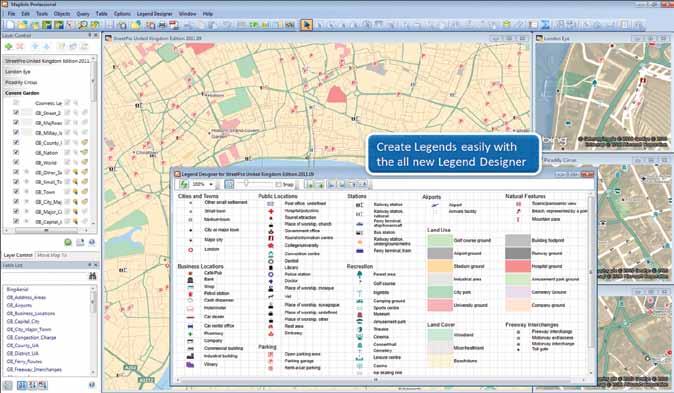 The Legend Designer window first introduced in MapInfo Professional v11.