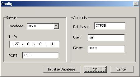 1 Configure Database Click Configure in the Database Settings field to
